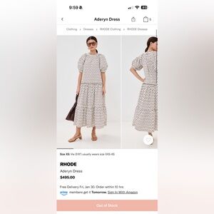 RHODE Cream and Brown Dress